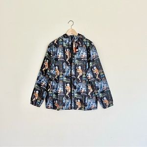 NEW Avatar: The Last Airbender Aang All Over Full Zip Windbreaker Jacket Adult M